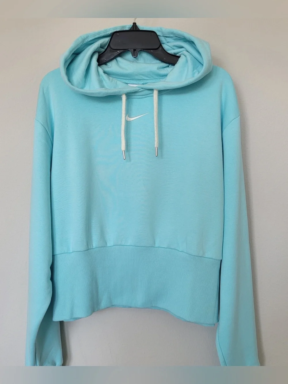 ✅ Nike Aqua blue Hoodie with White Swoosh size XL